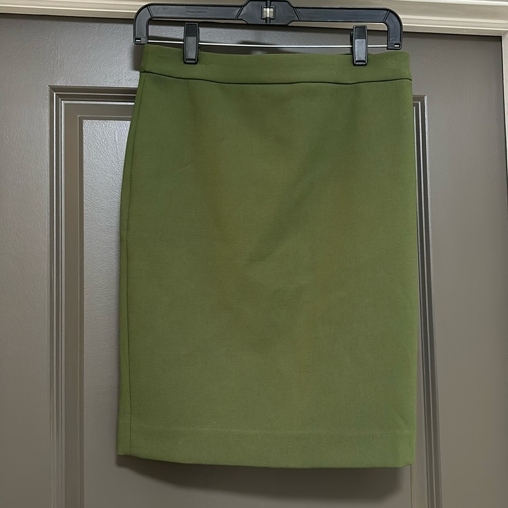 J. Crew Olive Green Pencil Skirt